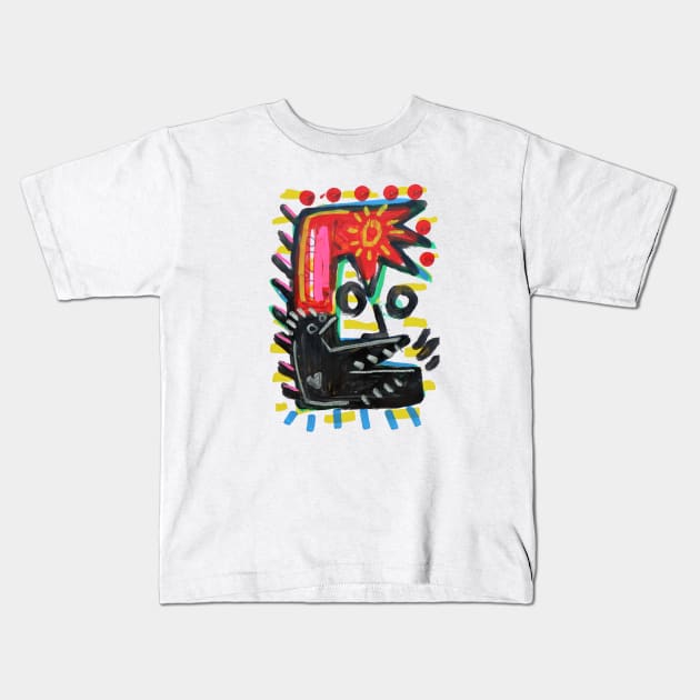 bird  face Kids T-Shirt by Angel Rivas